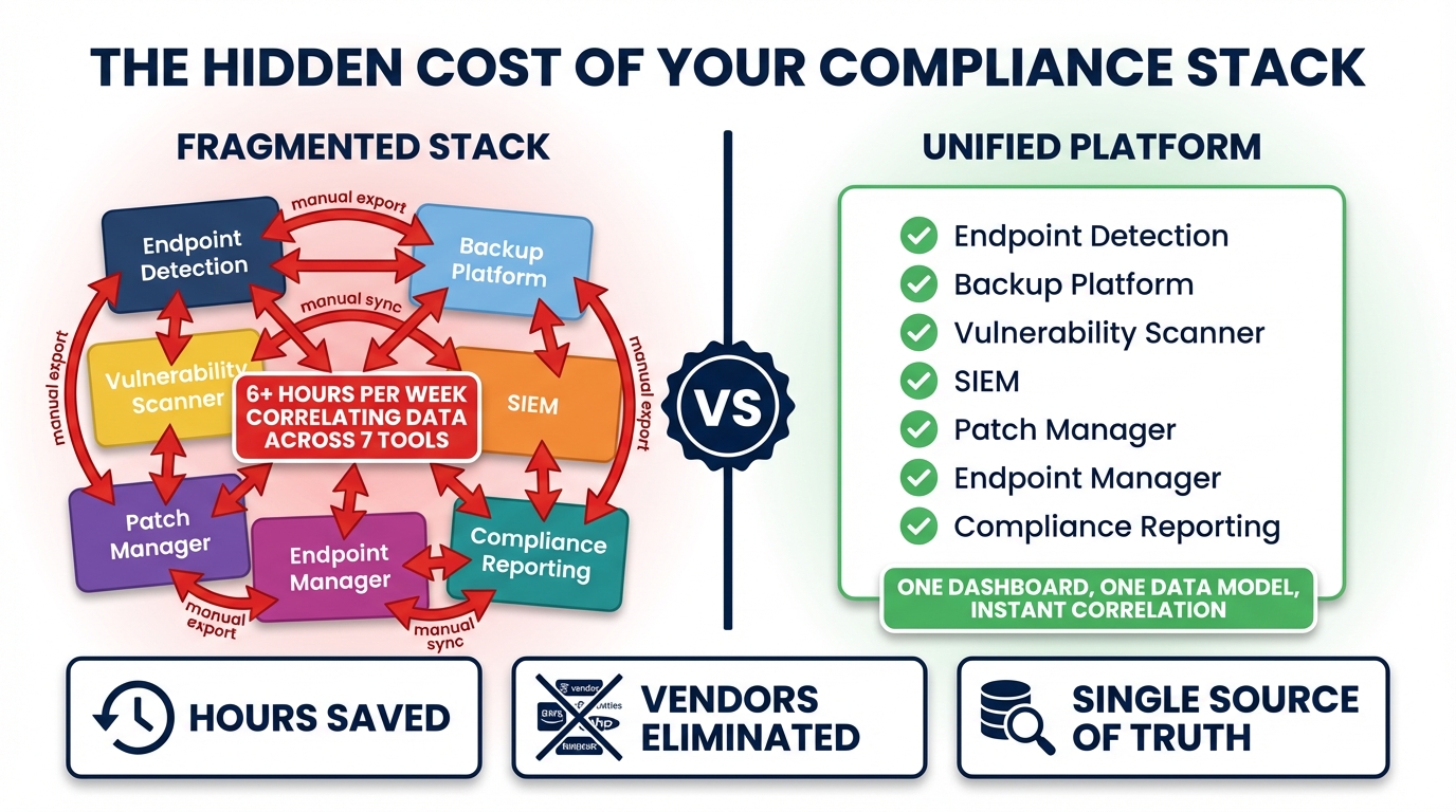 Fragmented compliance stack versus unified platform