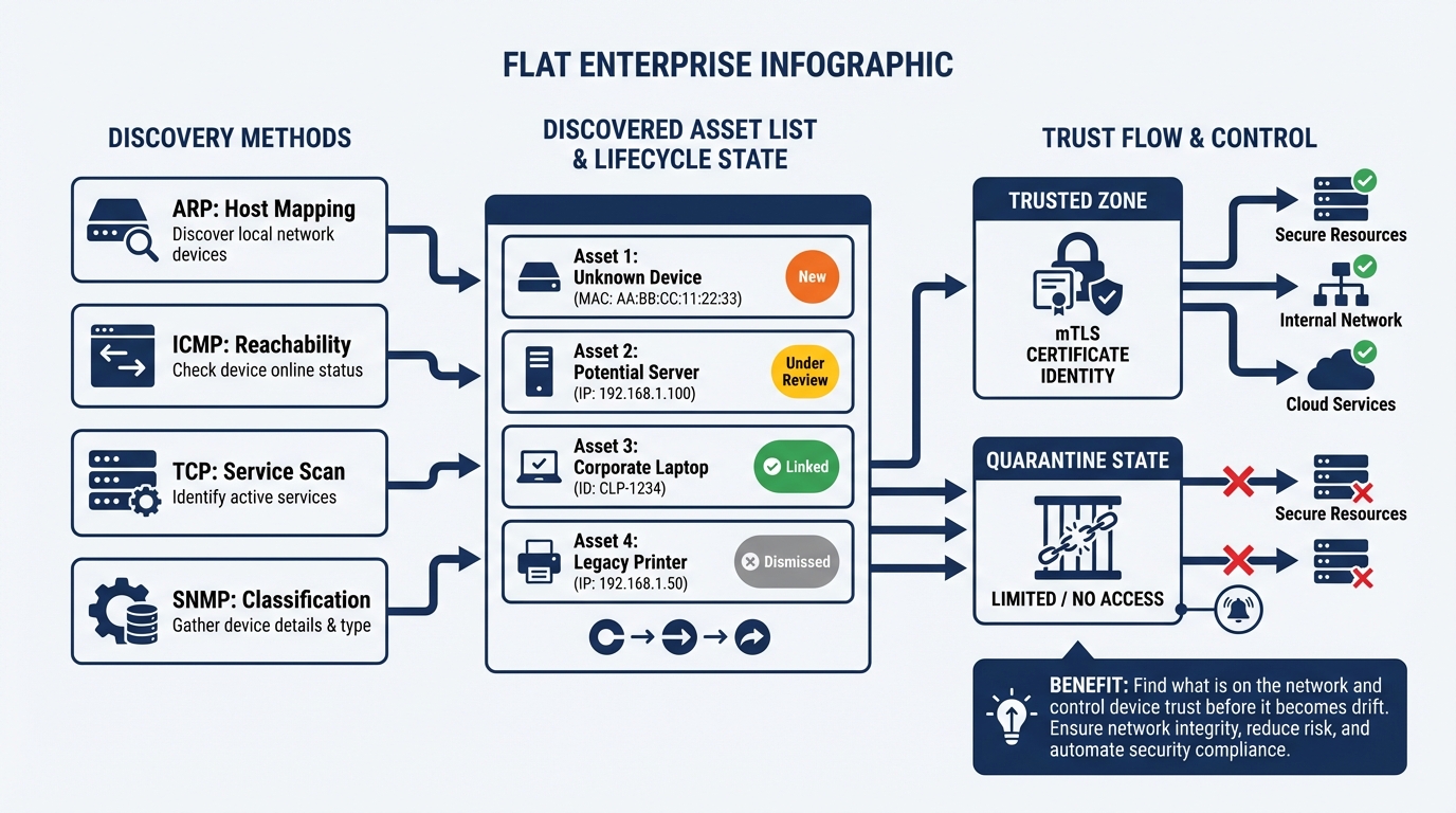 Network discovery and certificate trust model