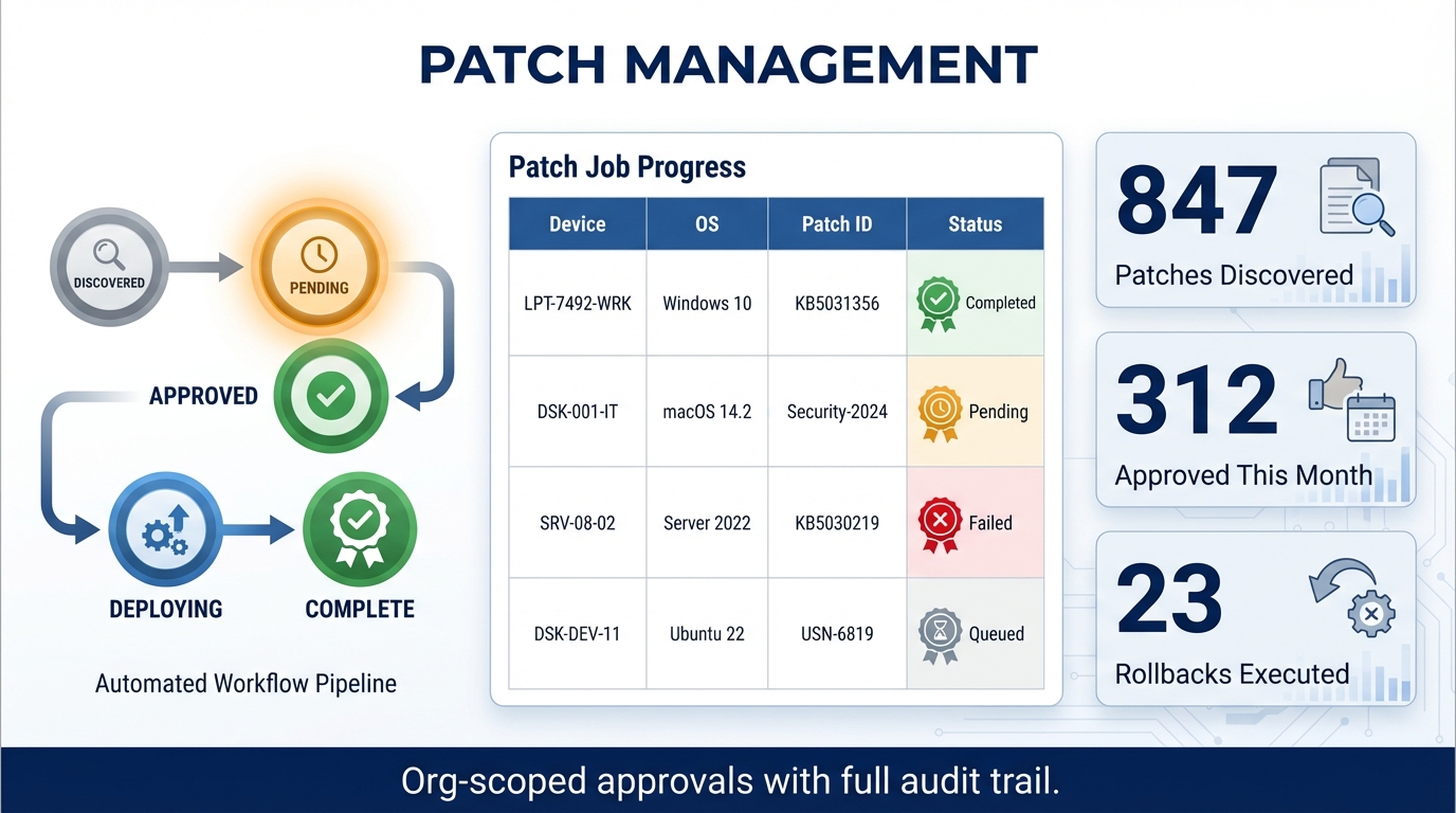 Patch status and deployment controls